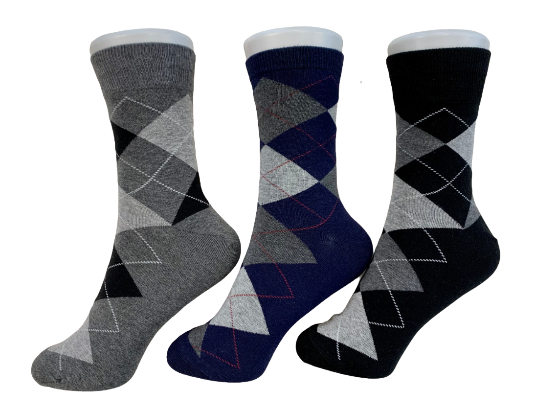 Men's cotton blend socks - Plaid (3 colors)