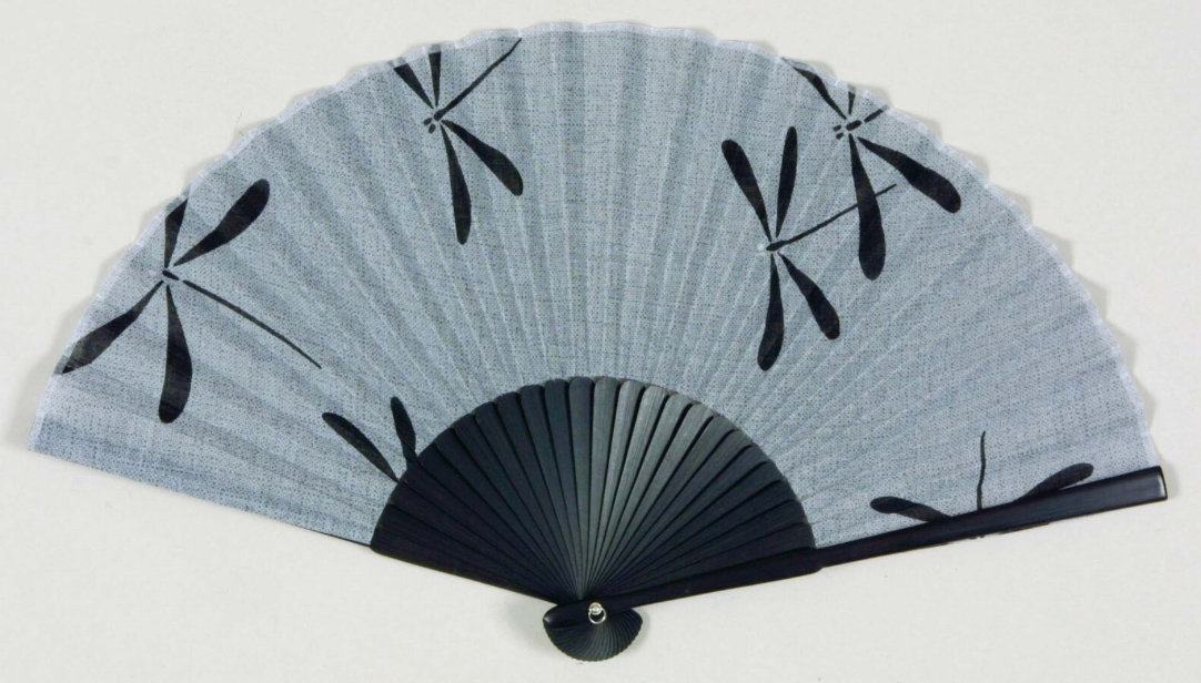 Cotton & bamboo fan - Dragonflies
