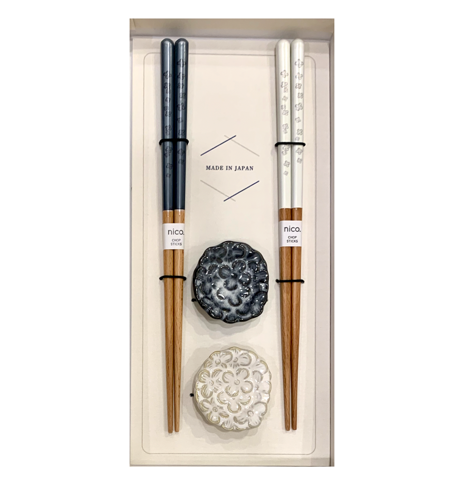Chopsticks & rest set - blossom