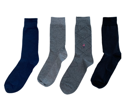Men's cotton blend dress socks - Patterned (4 designs)