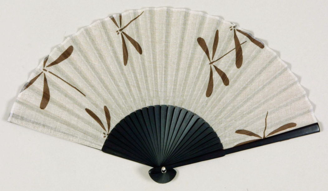 Cotton & bamboo fan - Dragonflies
