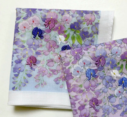 Cotton handkerchief - Wisteria trellis (3 colors)