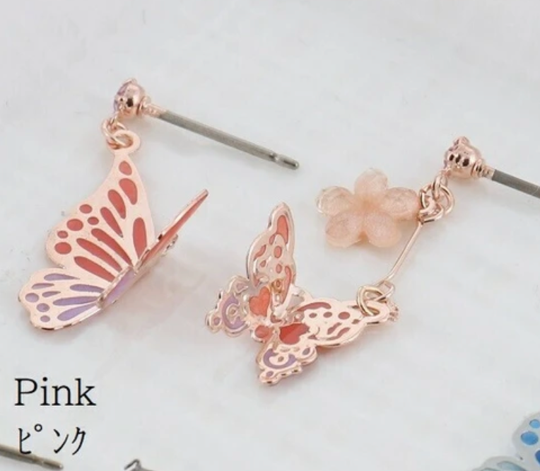 Butterfly earrings with titanium post (4 colors)