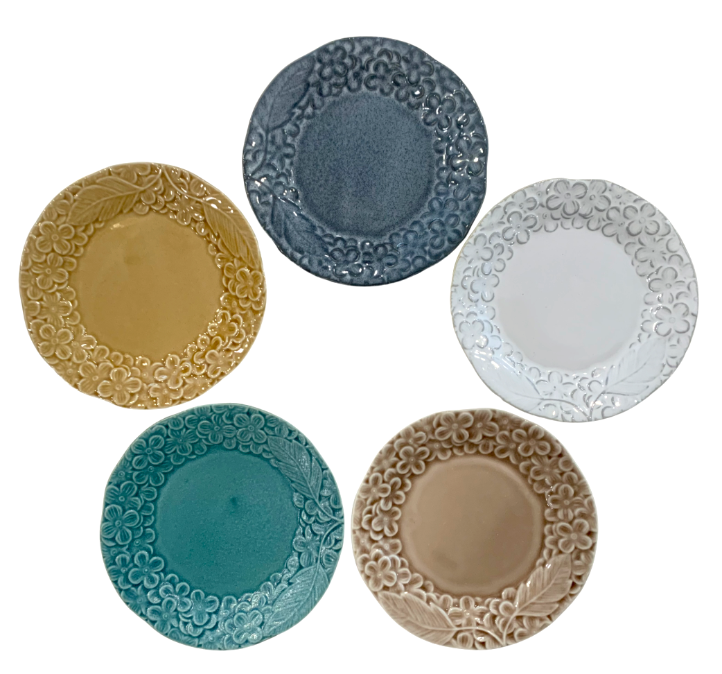 Blossom Dessert Plate 4 Pcs (5 Colors)