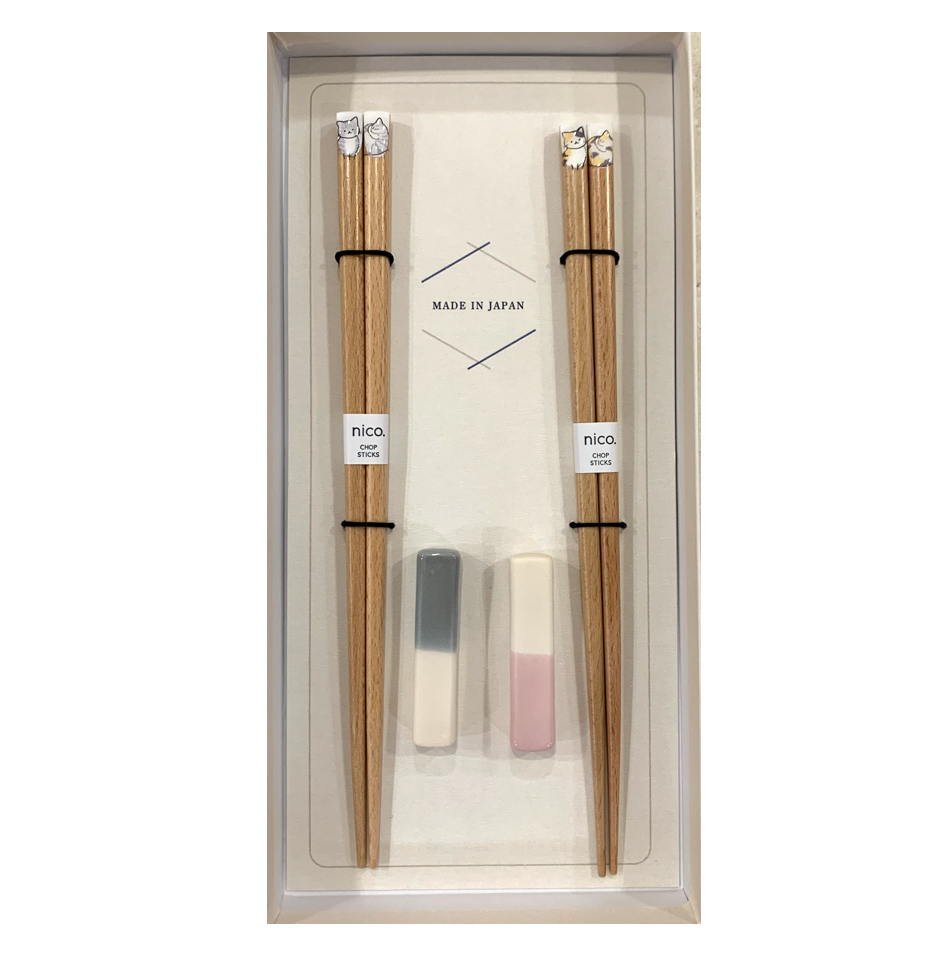 Chopsticks & rest set - cat