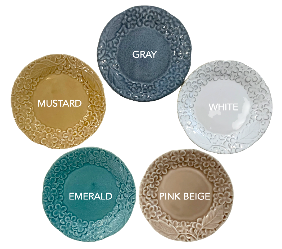 Blossom Dessert Plate 4 Pcs (5 Colors)