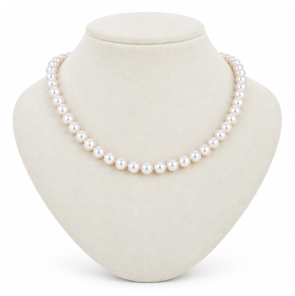 Akoya Pearl Necklace, 7.5–8.0 mm, with PSL & NGG Certificates [READY FOR PICKUP]