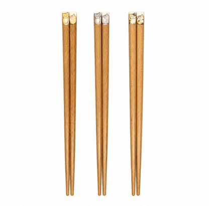 Cat Illustration Wooden Chopsticks